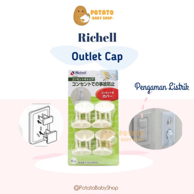 Richell outlet cap / pengaman colokan listrik isi 8pcs