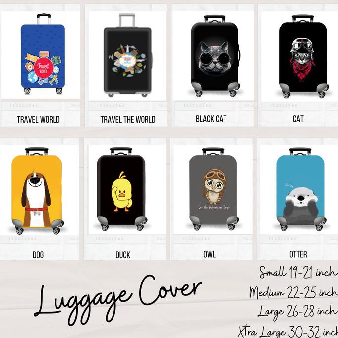 BISA BAYAR DITEMPAT Bagtopia Sarung Cover Koper Luggage Cover Medium 22-25 Inch - Atlas,Holidaycm