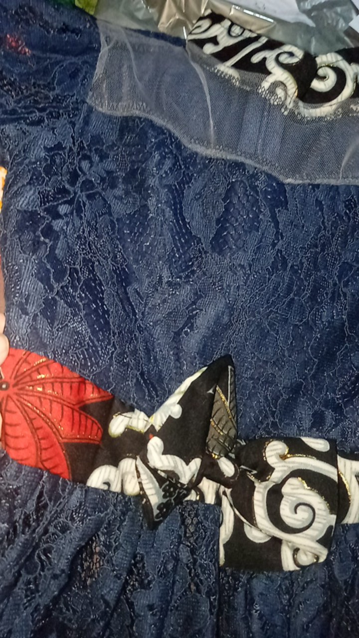 Jf - New Model Batik Anak Imut 3-5 Th Bahan Brukat Kombi Batik Dress Cecilia & Setelan Pepplum Kids