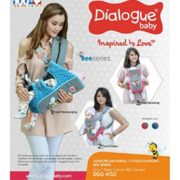Dialogue Baby Gendongan Ransel 3 Posisi Gendong Bee Series DGG4132