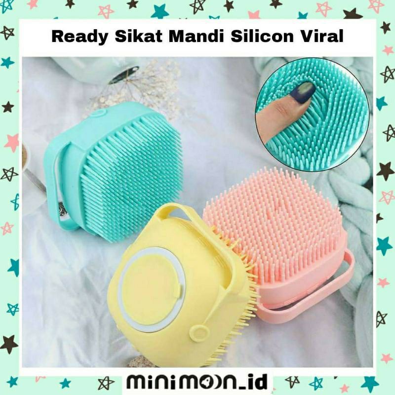 SIKAT MANDI BAHAN SILIKON DENGAN DISPENSER SABUN CAIR