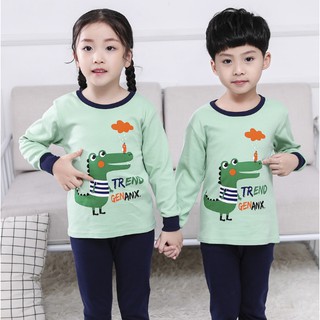 Littledonkey 25 SETELAN BAJU  TIDUR  ANAK  LENGAN  PANJANG  SET PIYAMA ANAK  UNISEX Shopee Indonesia