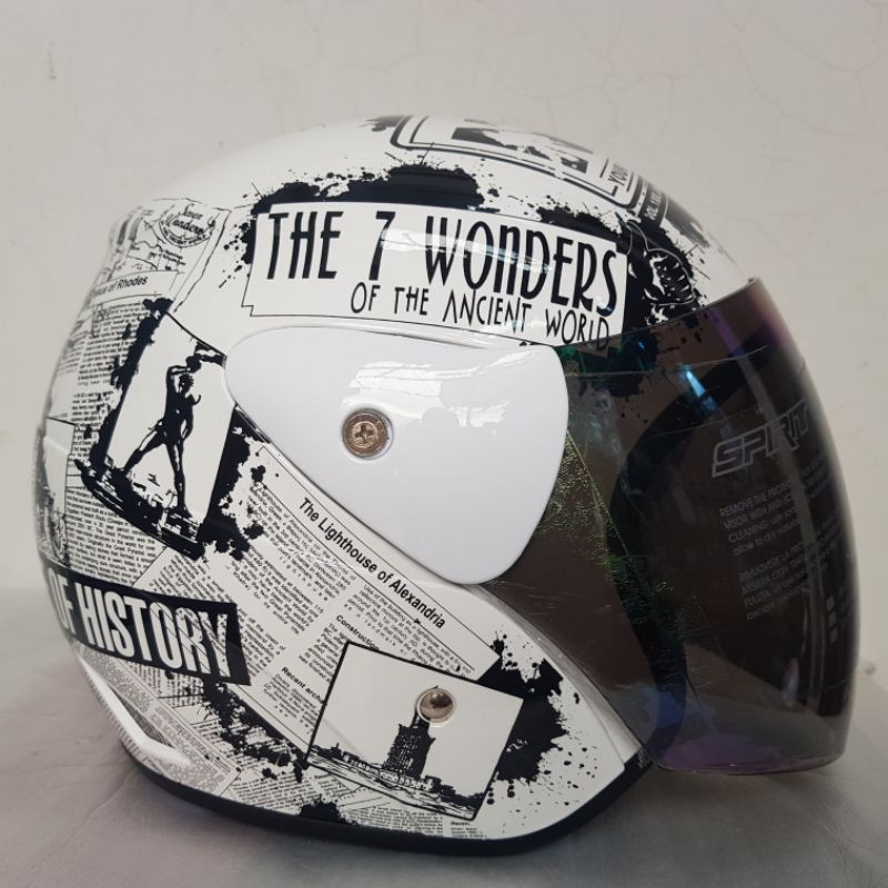 HELM GM EVO MOTIF NEWS KORAN WHITE PUTIH