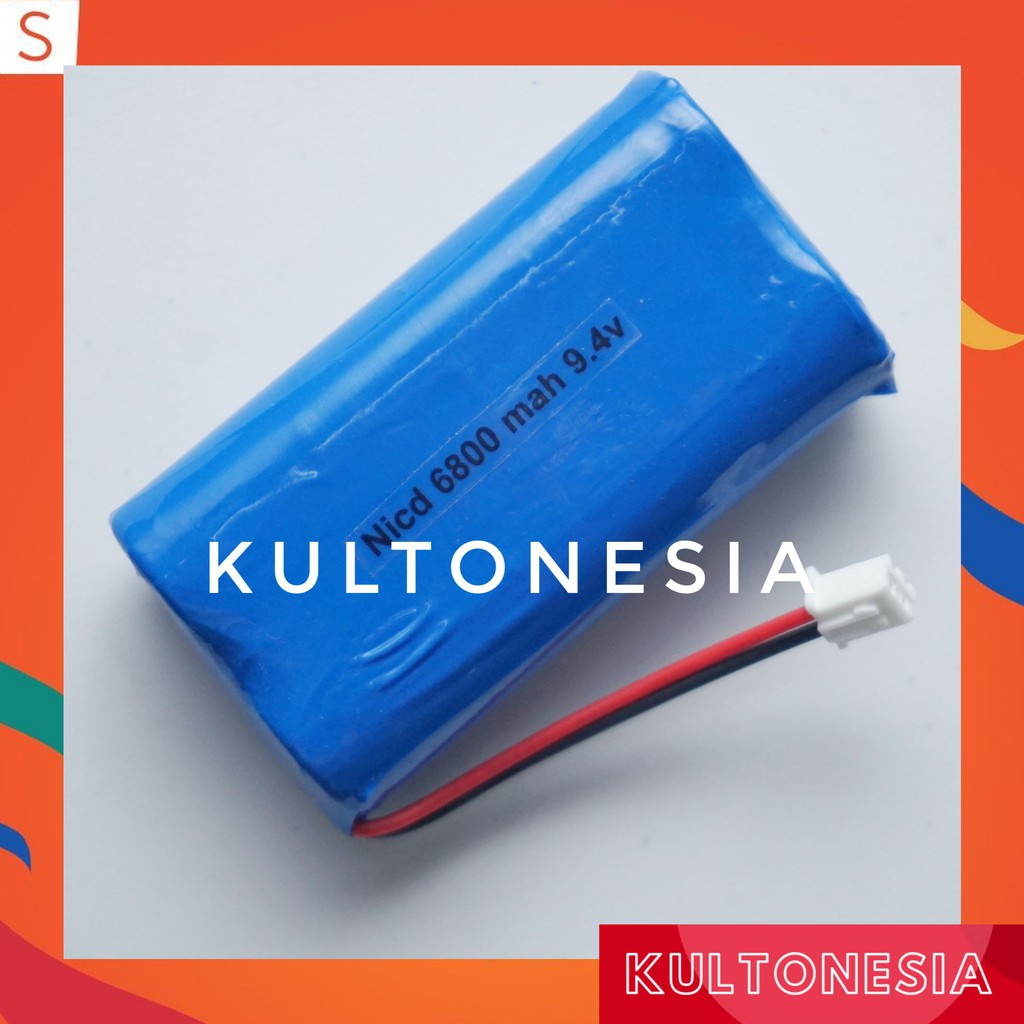 Baterai RC Rakit Soket Putih 9.4 V 6800mAh