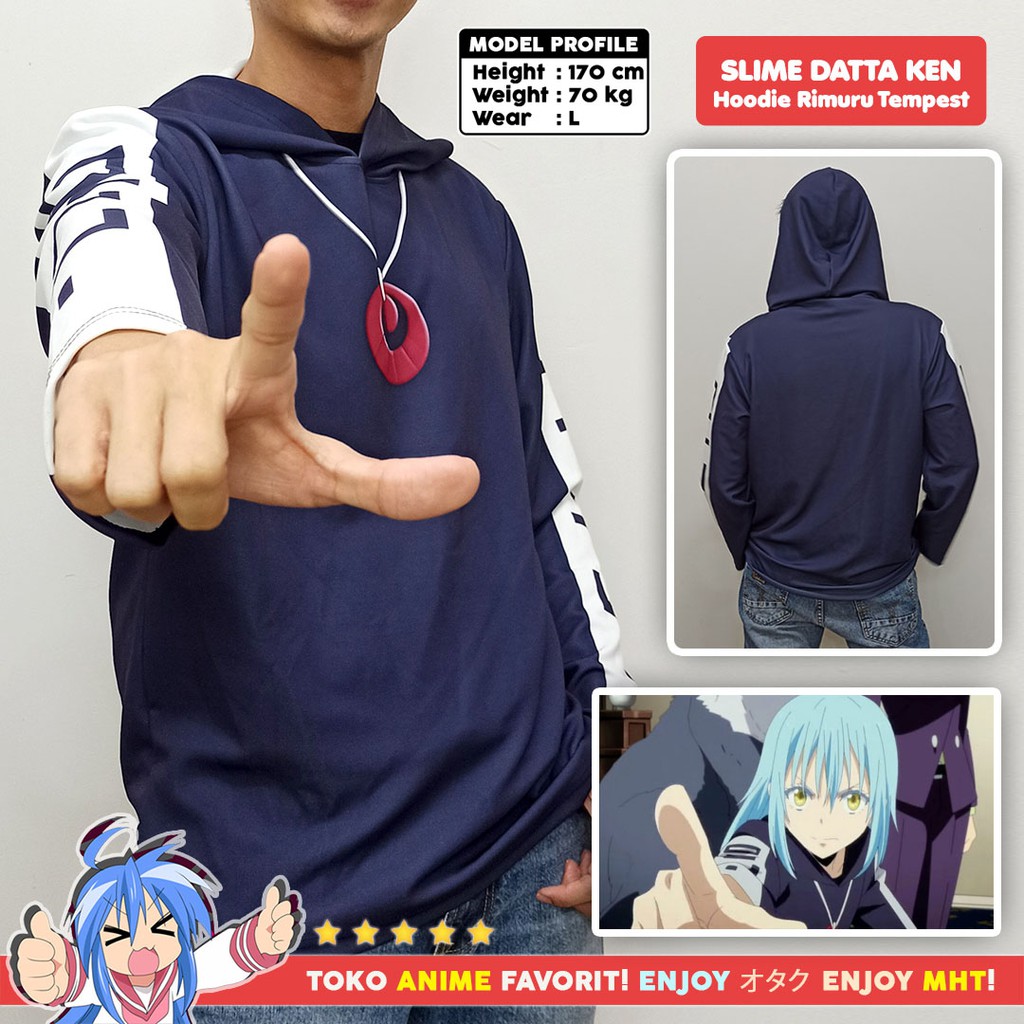 Jaket Hoodie Anime Tensei Shittara SLIME Rimuru Tempest FULL PRINT