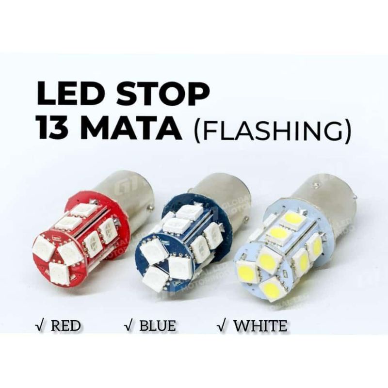 Lampu Stop Rem belakang 13 LED Flash 13 LED mata  motor / mobil