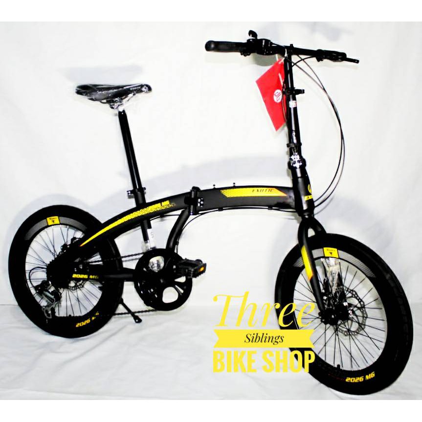 SEPEDA LIPAT EXOTIC 2026 MG DOUBLE DISC VT 20 inch WARNA KUNING