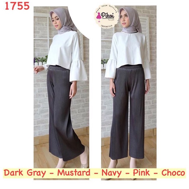 Kulot plisket termurah / kulot panjang polos / kulot muslimah / celana panjang / kulot pleated /1755