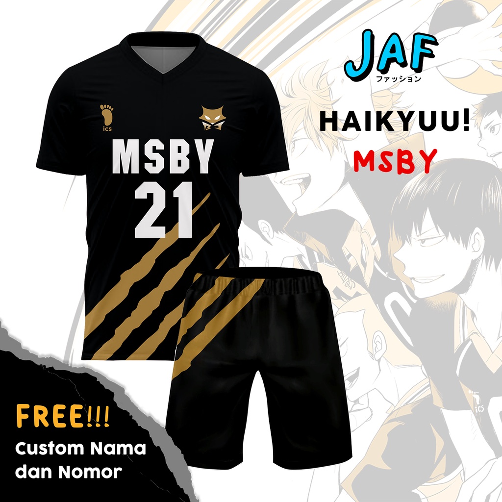 JAF - PO Jersey Anime Voli Haikyuu Msby Black Jackals Cosplay Hinata Shoyo Atsumu Miya Dewasa dan An