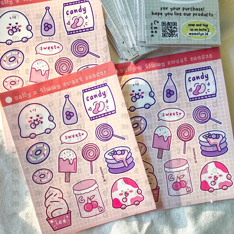 

Kelly n Timmy Sweet Snacks Sticker Sheet Dekorasi Bujo Journal