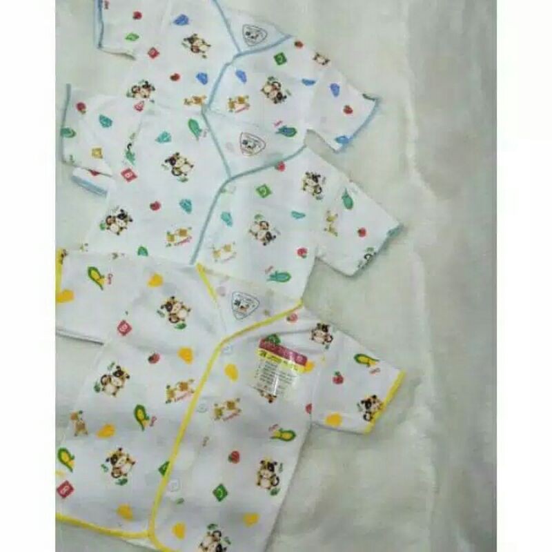 6 Pc Baju Bayi Lengan Pendek Abiy Baby Ukuran Newborn SNI -Baju Abiy Baby Lengan Pendek