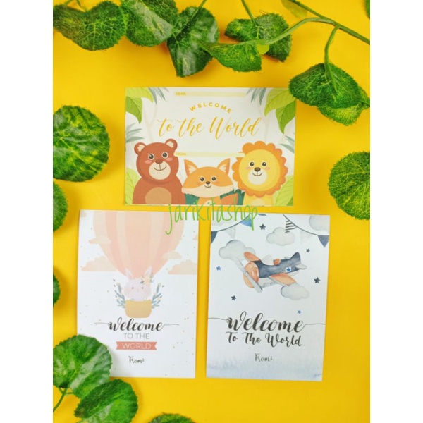 KARTU UCAPAN LAHIRAN  WELCOME TO THE WORLD GREETING CARD NEWBORN CONGRATULATION CONGRATS KADO BAYI L