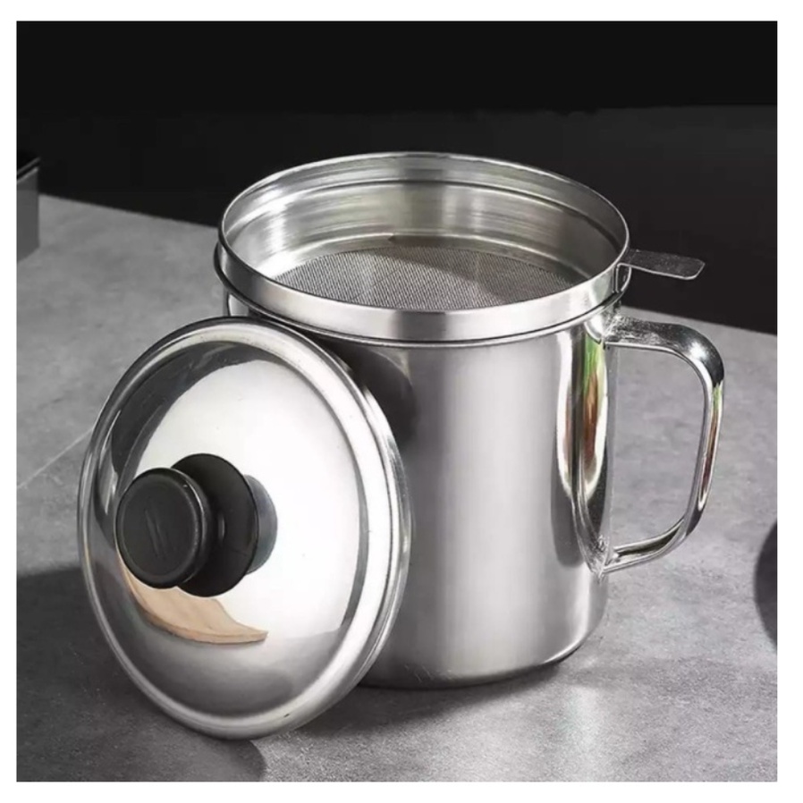 [MH] Gelas Saringan Minyak Oil Pot Stainless