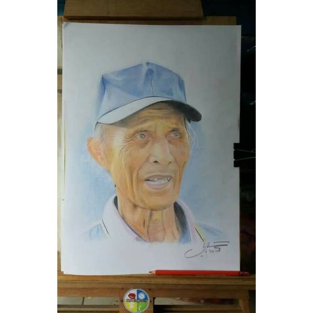 Lukisan sketsa wajah 2-4 wajah berwarna