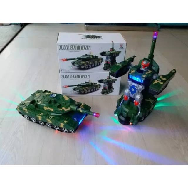 MAINAN MOBIL ROBOT MILITARY DEFORMATION COMBAT WAR TANK BESAR