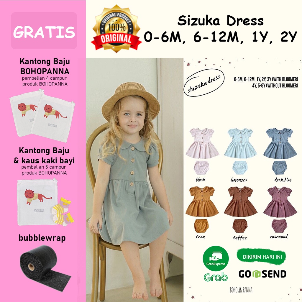 Bohopanna Bohobaby - Shizuka Dress Motif / Anak Perempuan / Baju Rok Terusan