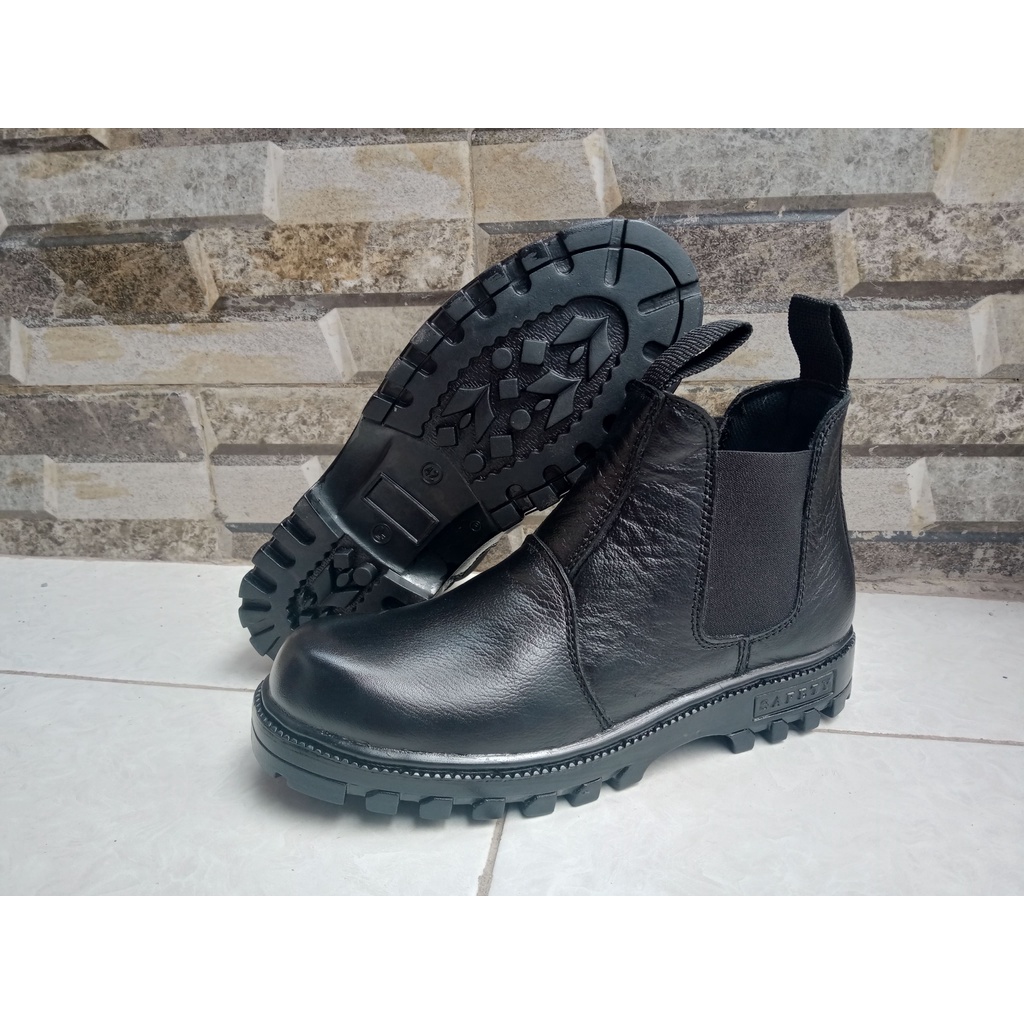 Sepatu Safety Karet Samping Kulit Asli King