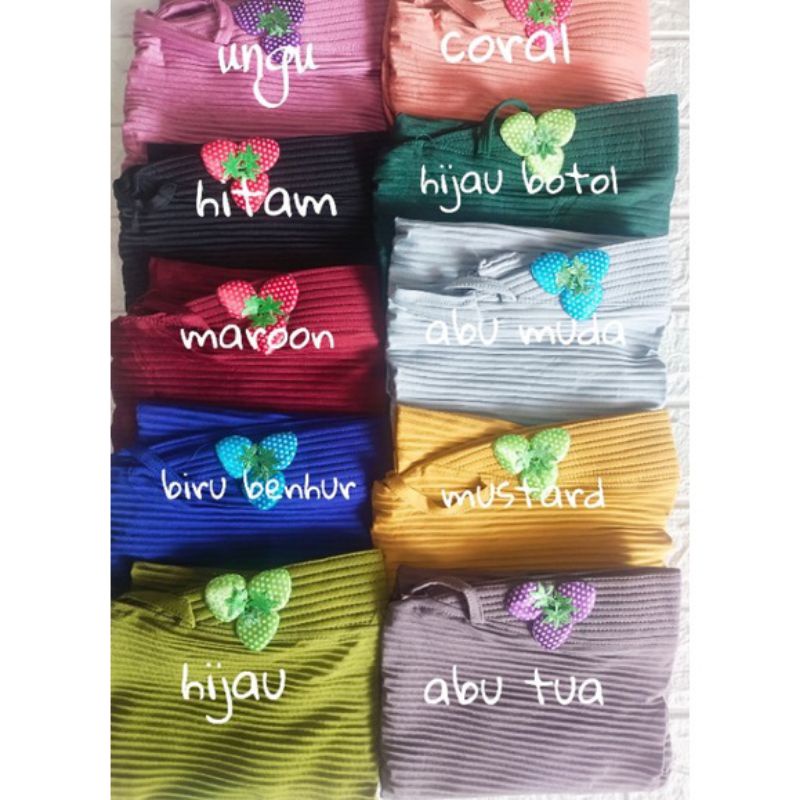 Jilbab anak bergo anak strawberry pet Jersey rempel |jilbab anak pet plisket