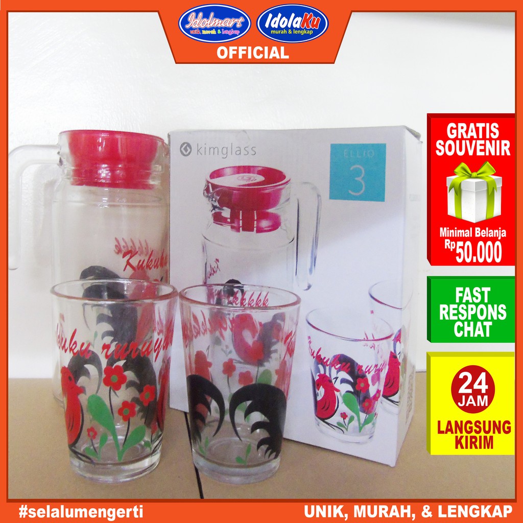 IDOLMART Teko Set Mini/ Kimglass Drink Set Surabaya