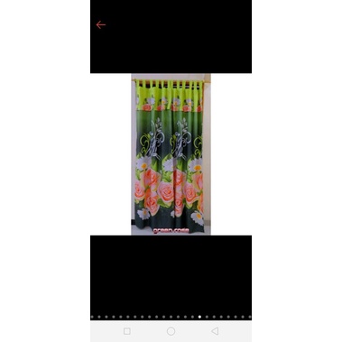 gorden pintu rumbai dan jendela hordeng motif bunga