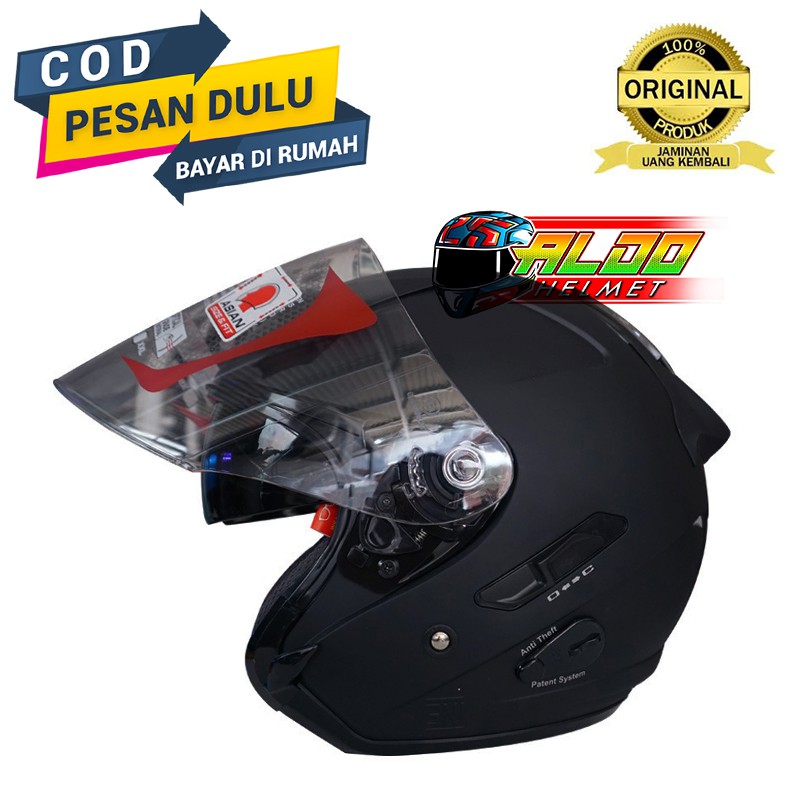 kyt helm kyt galaxy solid black doff flat r original helm kyt 2visor terbaru
