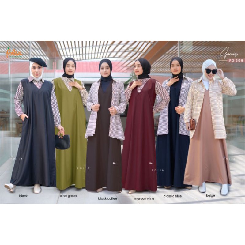 GAMIS DISKON/TERBARU/FOLIA FG 209/GAMIS FOLIA/FOLIA OVERAL/OVERAL