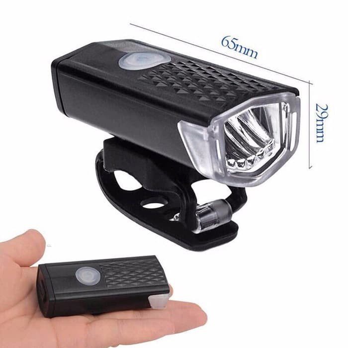 Lampu Depan Sepeda Rechargeable LED USB Terang Anti AIr Waterproof FlashLight Batterai Charger Lipat Slim Kedip Roadbike MTB