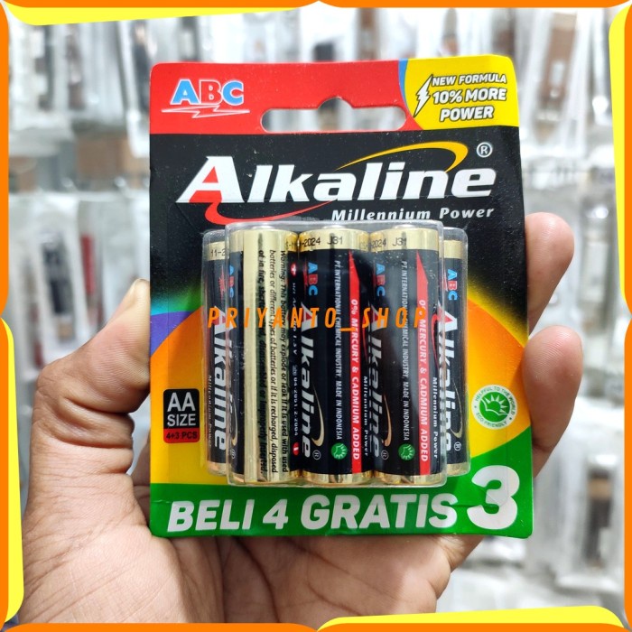 Diskon BATU BATTERY BATREI ABC ALKALINE AA A2 ISI 7 PCS ABC A2 ORIGINAL Limited