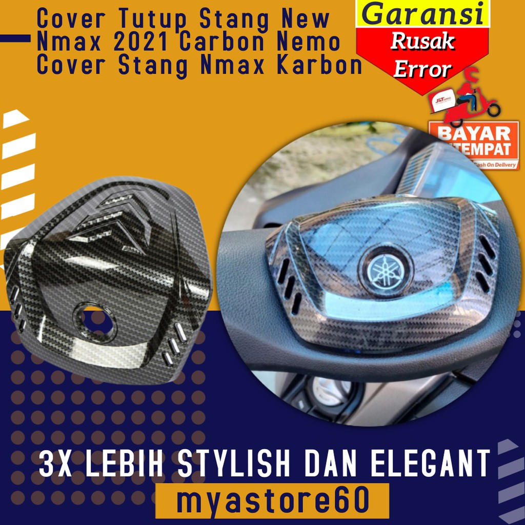 Cover Tutup Stang Aksesoris Variasi Yamaha New Nmax 2021 Carbon Nemo Cover Stang Nmax Karbon