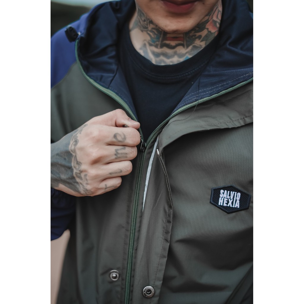 Jaket Casual Hijau Navy Jaket Parasut Pria Jaket Outdoor Salviohexia