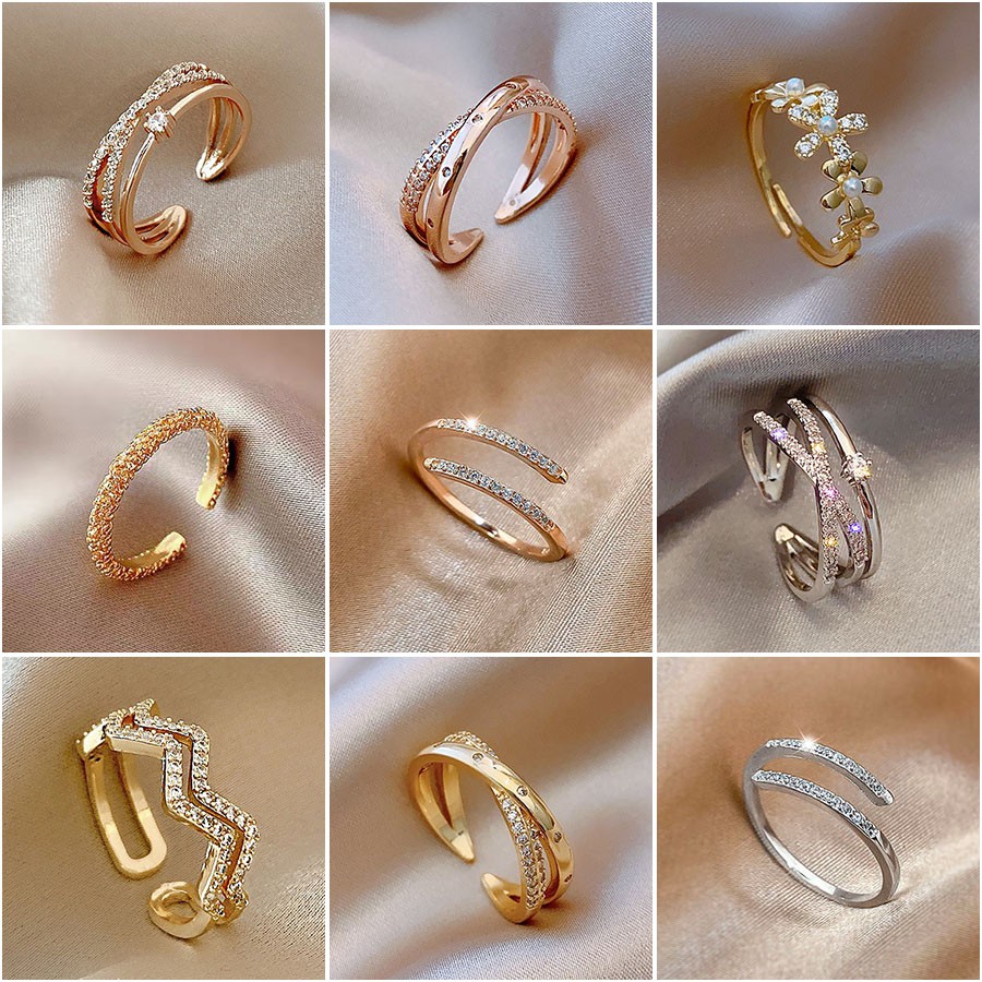 Cincin Wanita Adjustable Gaya Korea Untuk Hadiah