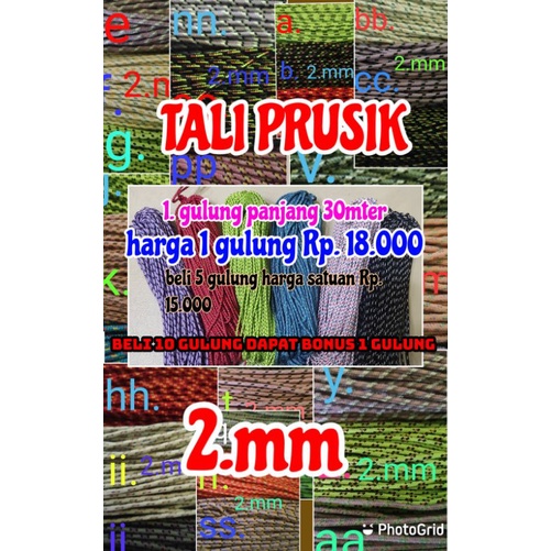 tali prusik 2.mm  30meter