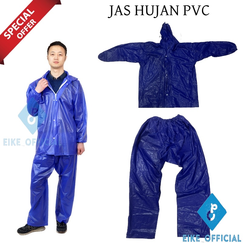 [EIKE] JAS HUJAN PVC SF / JAS HUJAN DEWASA / RAIN COAT PVC / JAS HUJAN KARET