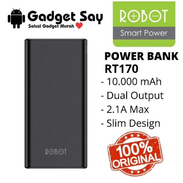 Powerbank Robot RT170 10000 mAh Dual Output