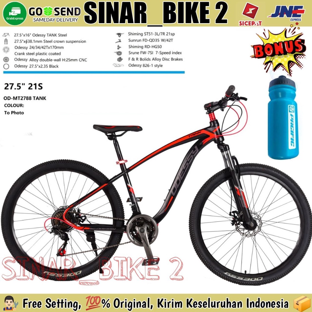 Sepeda Gunung MTB ODESSY TANK MT2488 &amp; 2788 Ukuran 24, 26, &amp; 27,5  Inch 21 Speed ( TIDAK ADA BONUS )