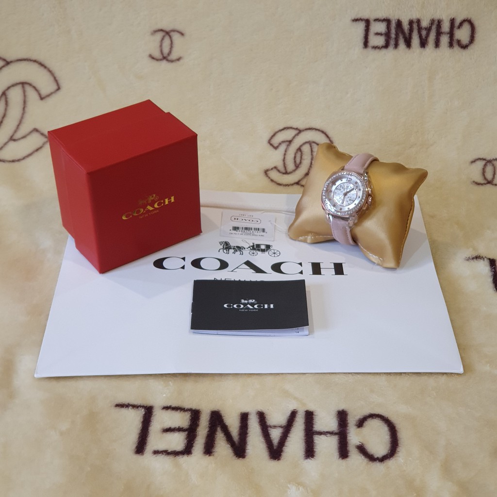 Jam Tangan Wanita Coach Rosegold Pink Strap 14501753