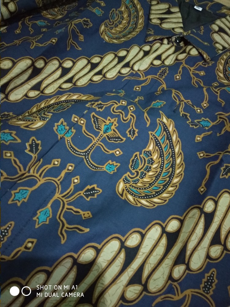 Batik Pria Asli Solo Lapis Furing Lengan Panjang Parang Navy