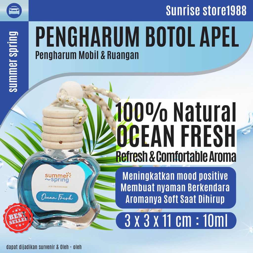 pewangi mobil parfum mobil pewangi mobil botol apel ocean fresh