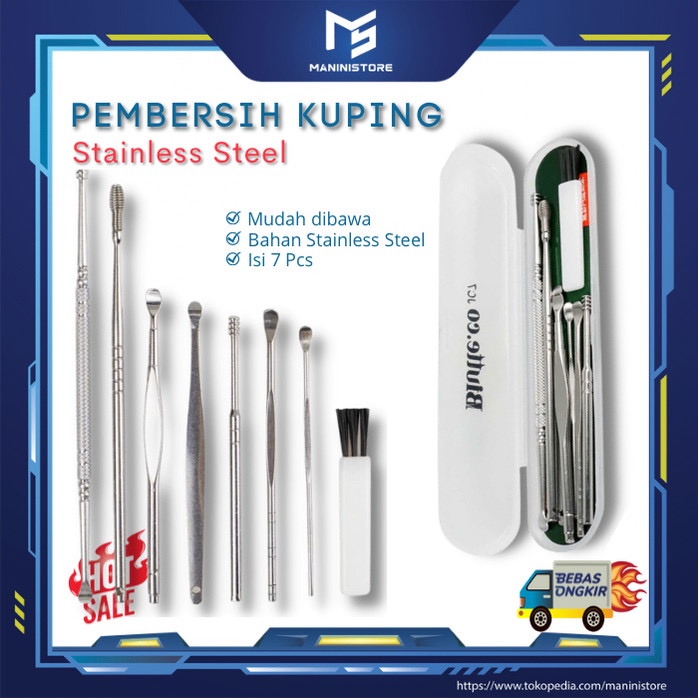 Alat Pembersih Telinga Membersihkan Telinga Korek Kuping  Besi Stainles Steal