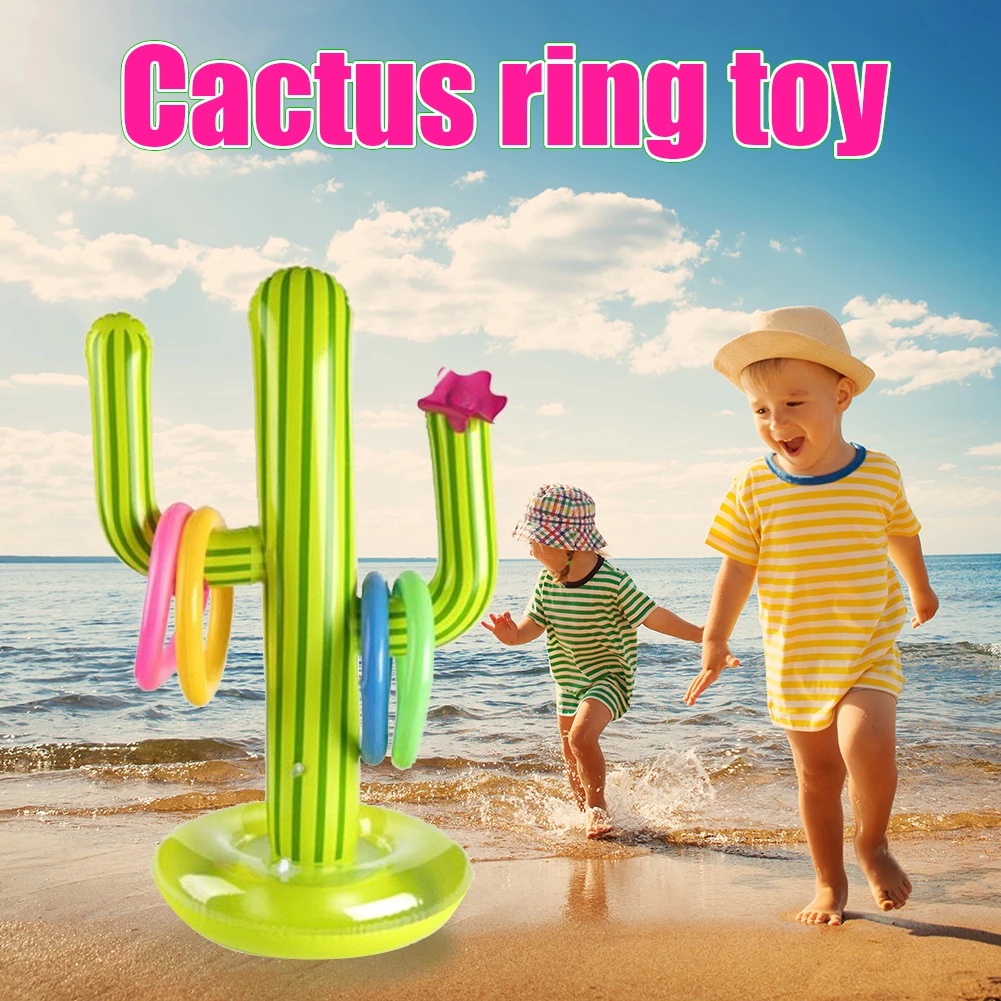 [ 1 SET PVC Inflatable Cactus Ring balloon Water Toy  for family games summer beach parties ]