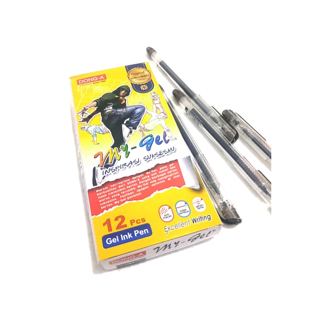 pen my gel dong a hitam/biru/merah per 12pc