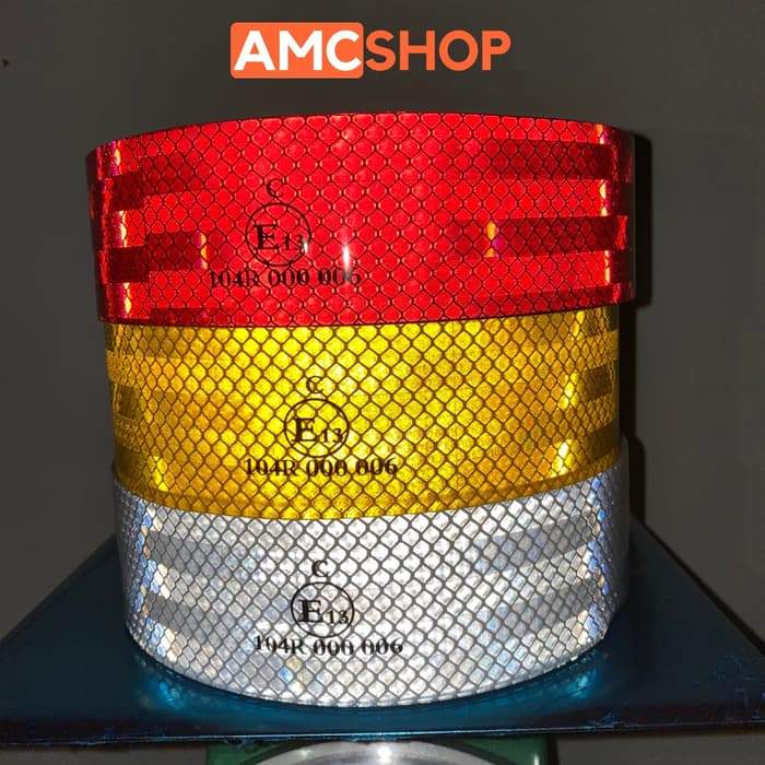 

AX102 Sticker Reflektif 1 Meter x 5cm Stiker Kir Lolos Dishub Untuk