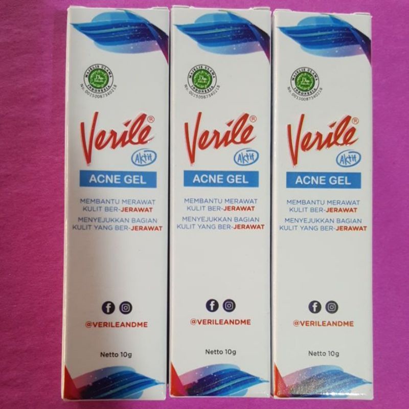 VERILE ACNE GEL/Salep Verile /Obat Jerawat @10 g