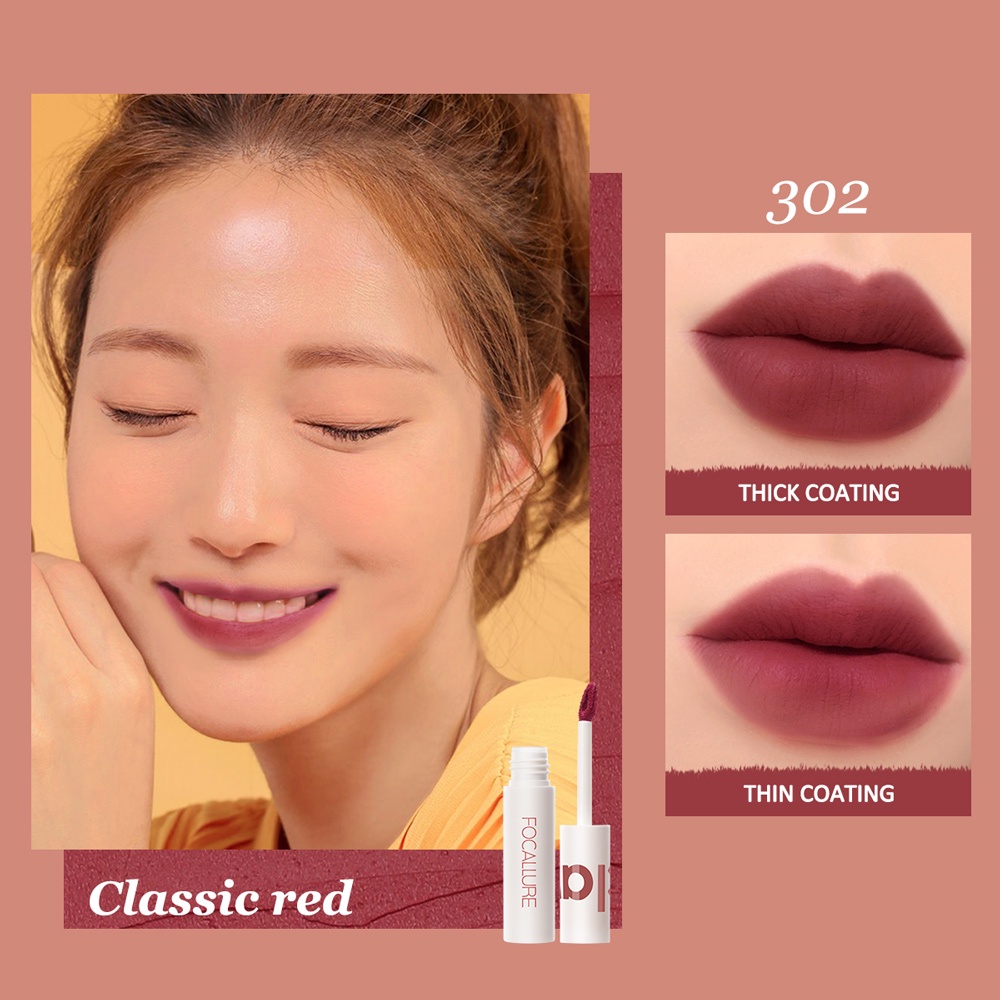 FOCALLURE 2PCS Long Wearing Velvet-mist matte lipclay &amp; Dewy Hydrating Lip tint