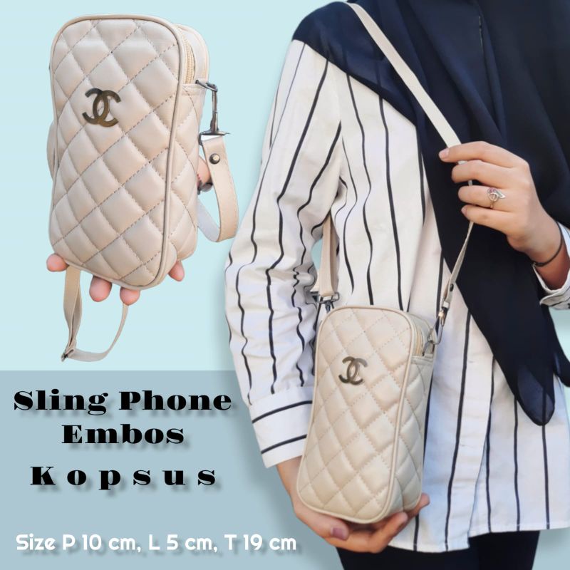 SLINGBAG PHONE EMBOS 2 RUANG KEREN ZAMZAM