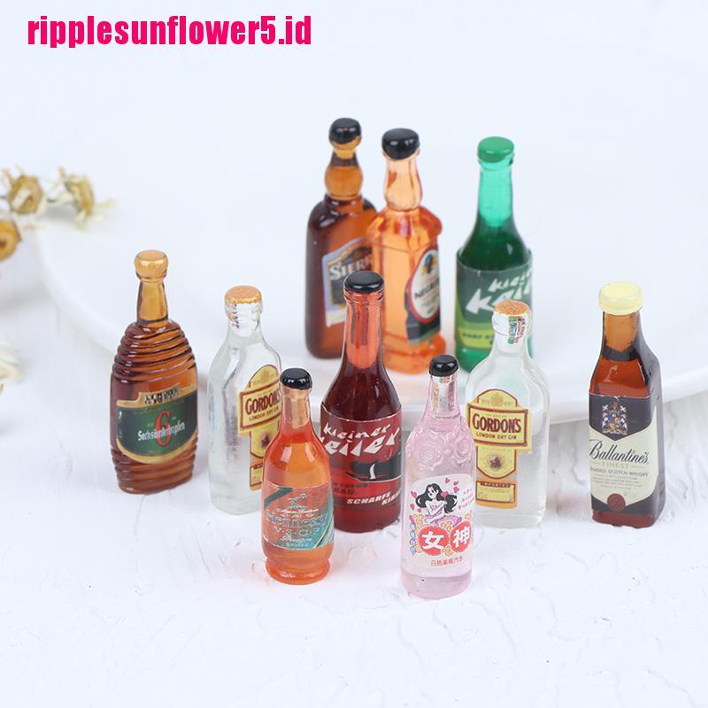 10pcs Miniatur Botol Wine Skala 1: 12 Untuk Dekorasi Dapur Rumah Boneka