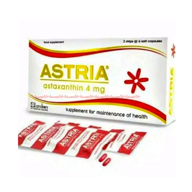 Astria Astaxanthin 4mg 12kapsul Membantu Memelihara Imun Tubuh Vitamin C Vit C Multivitamin Astrya