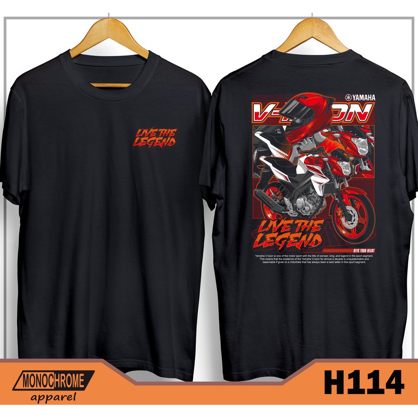 H114 Kaos Baju Distro Pria Motor Motorbike Biker Yamaha V-IXION