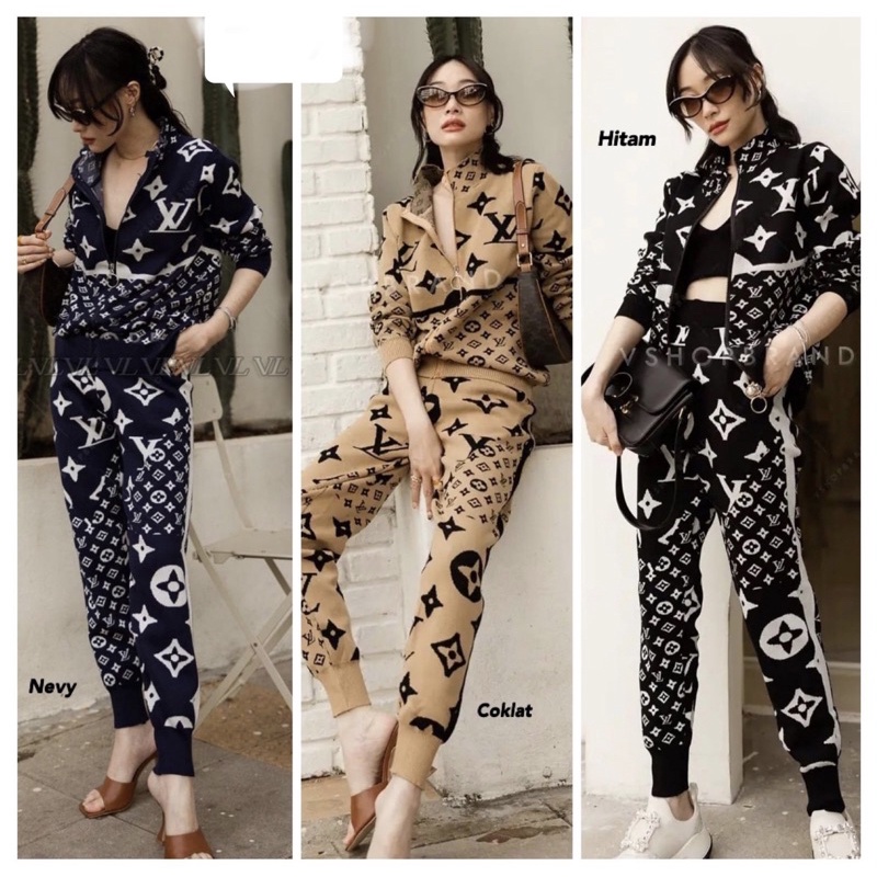 Set Rajut Lv (Jaket + Pants)  Branded Premium Set Busui Premium