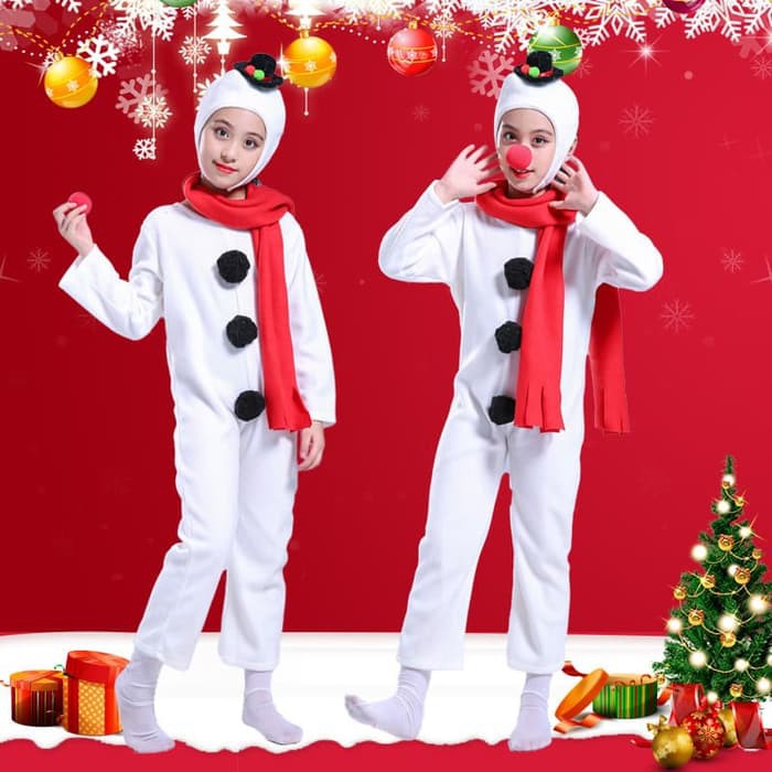 Kostum natal Snowman boy girl toddler anak balita christmas costum